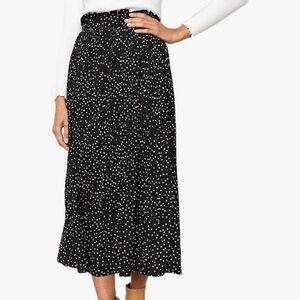 Exlura High Waisted Black and White Polka Dot Skirt